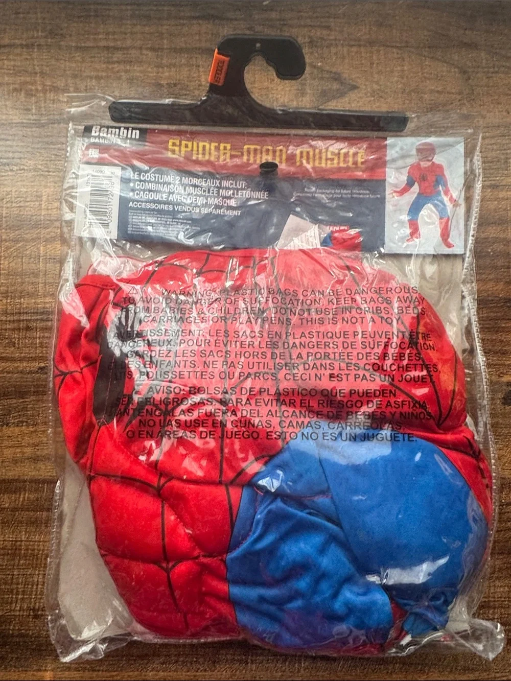 Marvel Spider-Man Muscle Costume Toddler Size 3T 4T Jumpsuit Mask NWT